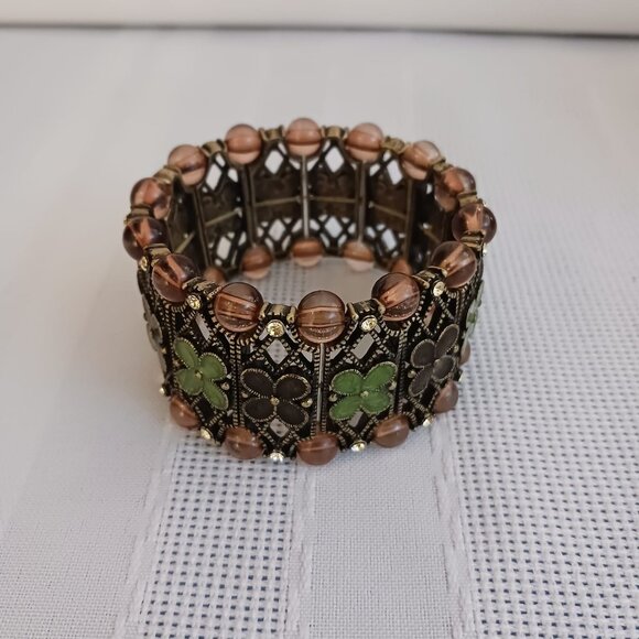 Brown & Green Stretch Bracelet Set - Picture 3 of 10